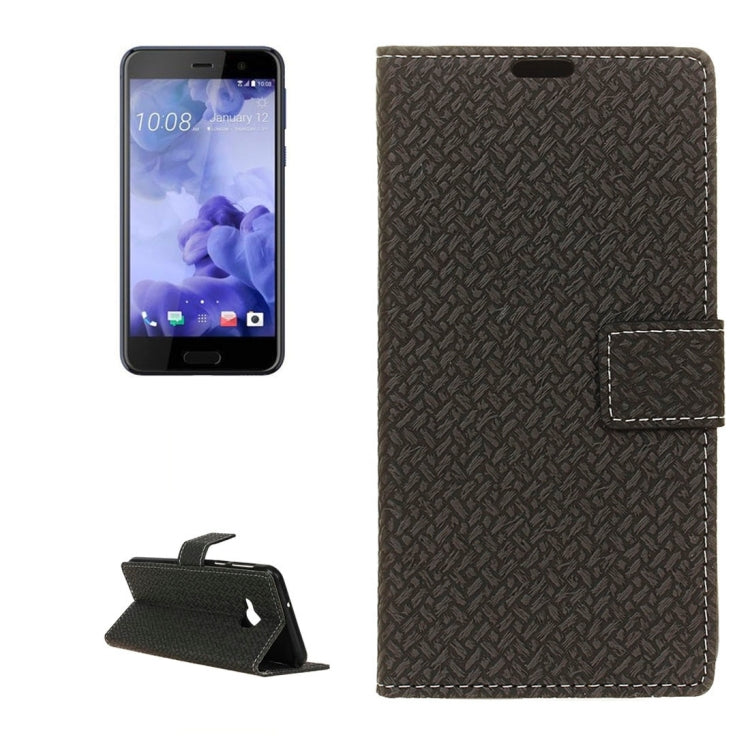For HTC U Play Knit Texture Horizontal Flip Leather Case with Holder & Card Slots & Wallet & Photo Frame