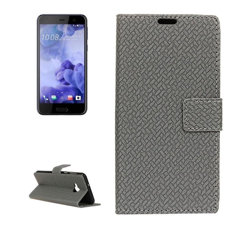 For HTC U Play Knit Texture Horizontal Flip Leather Case with Holder & Card Slots & Wallet & Photo Frame