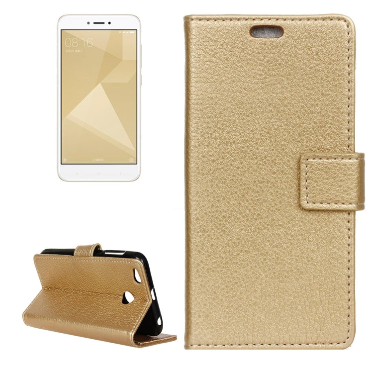 For Xiaomi Redmi 4X Litchi Texture Horizontal Flip Leather Case with Holder & Card Slots & Wallet