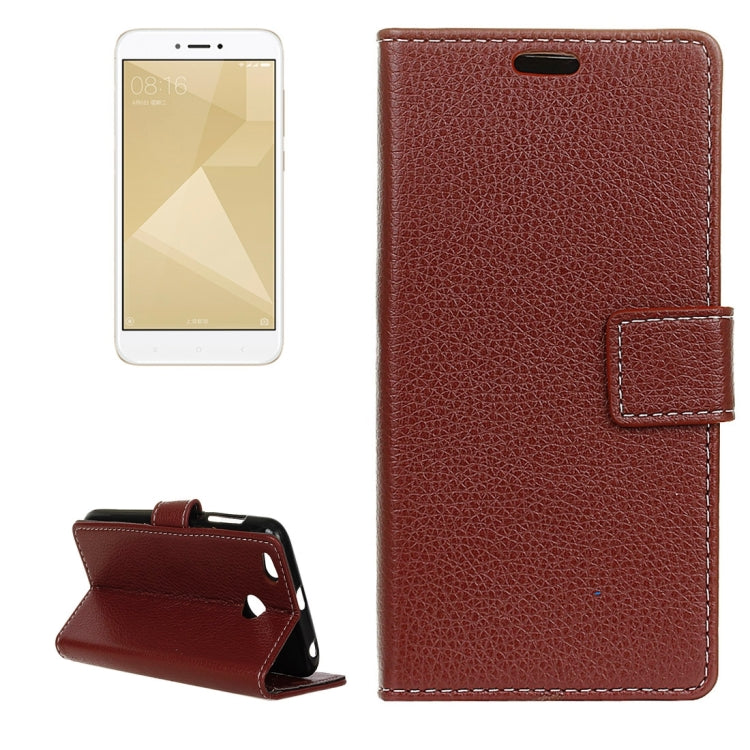 For Xiaomi Redmi 4X Litchi Texture Horizontal Flip Leather Case with Holder & Card Slots & Wallet
