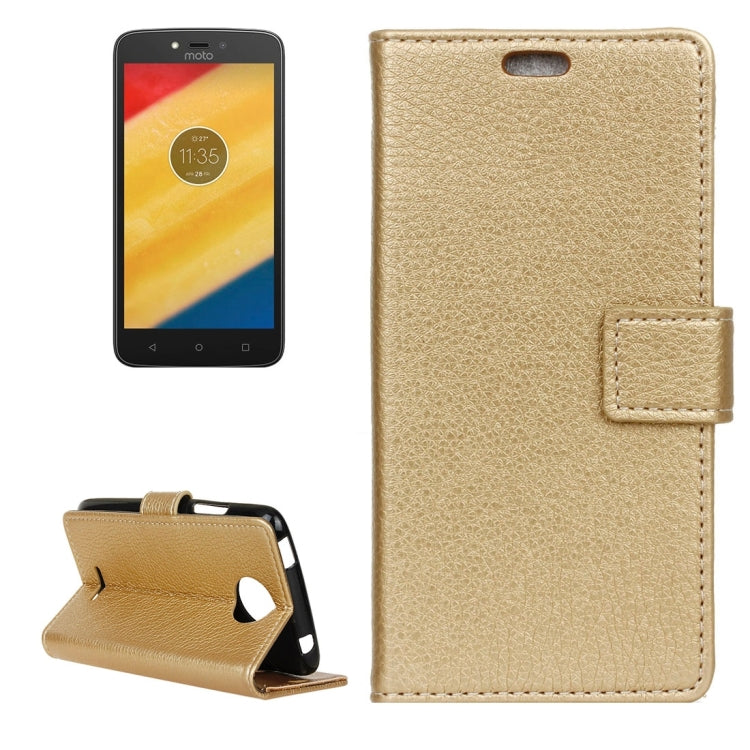 For Motorola Moto C Plus Litchi Texture Horizontal Flip Leather Case with Holder & Card Slots & Wallet