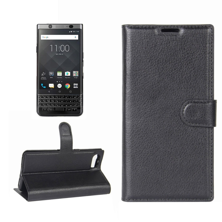 For BlackBerry Keyone Litchi Texture Horizontal Flip Leather Case with Holder & Card Slots & Wallet