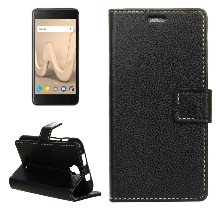 For Wiko Harry Litchi Texture Horizontal Flip Leather Case with Holder & Card Slots & Wallet & Photo Frame