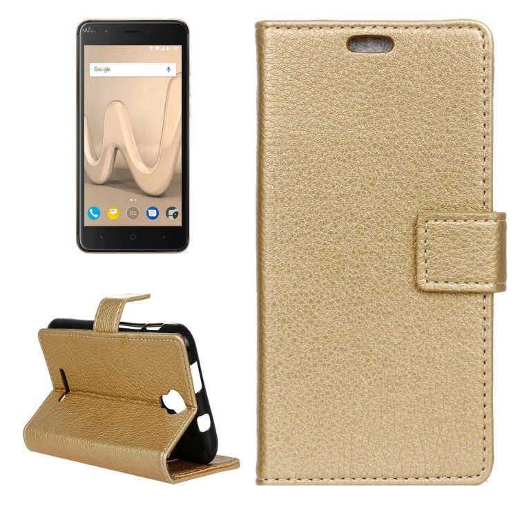 For Wiko Harry Litchi Texture Horizontal Flip Leather Case with Holder & Card Slots & Wallet & Photo Frame