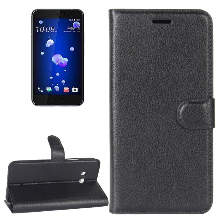 For HTC U11 Litchi Texture Horizontal Flip Leather Case with Holder & Card Slots & Wallet