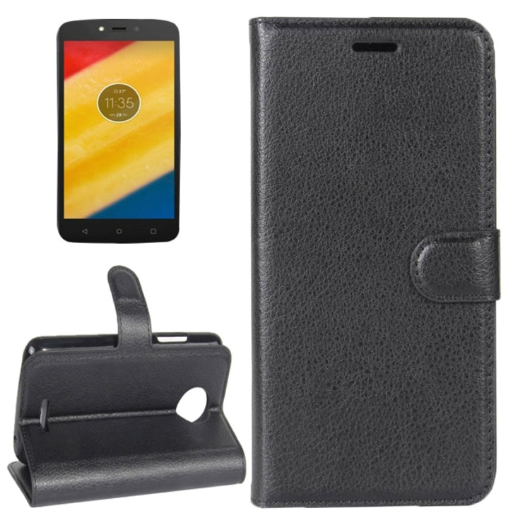 For Motorola Moto C Plus Litchi Texture Horizontal Flip Leather Case with Holder & Card Slots & Wallet