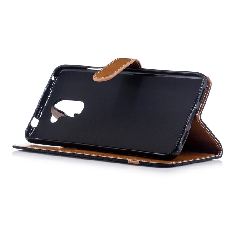 For Huawei Y7 Denim Texture Leather Case with Holder & Card Slots & Wallet & Lanyard