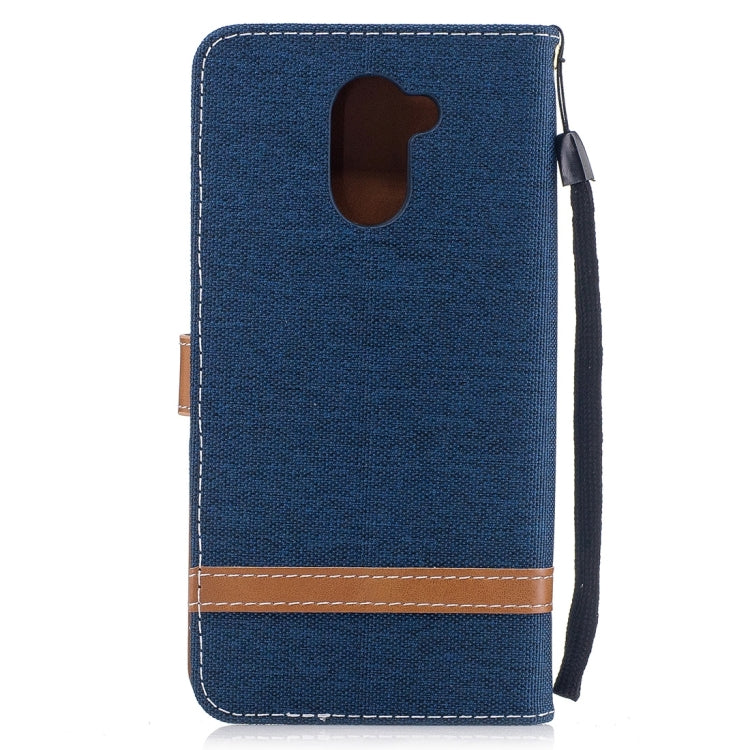 For Huawei Y7 Denim Texture Leather Case with Holder & Card Slots & Wallet & Lanyard