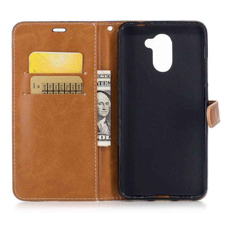 For Huawei Y7 Denim Texture Leather Case with Holder & Card Slots & Wallet & Lanyard