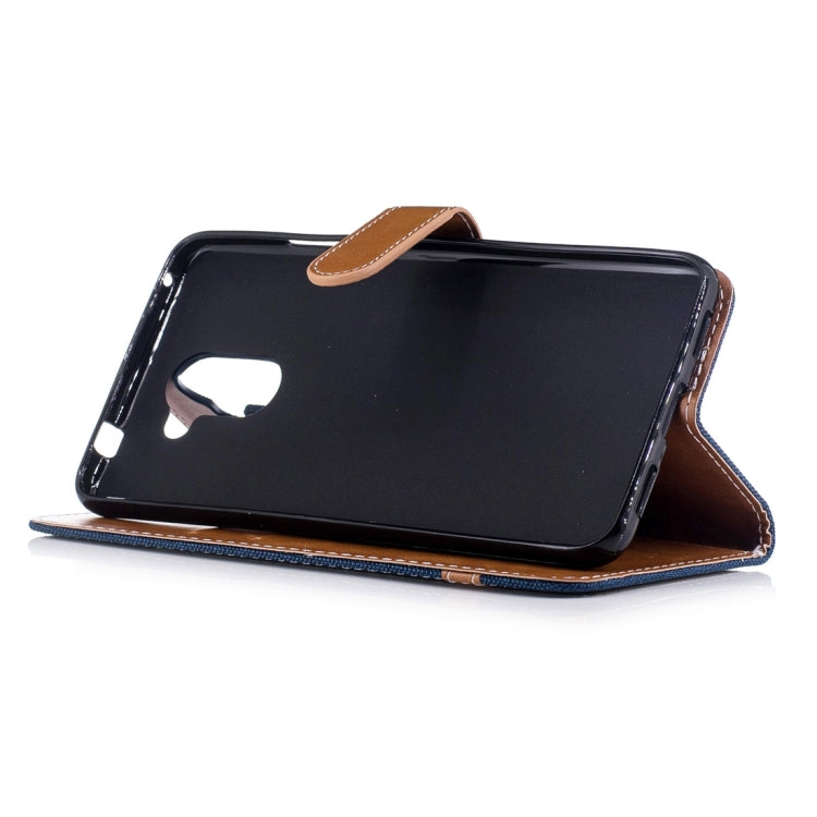 For Huawei Y7 Denim Texture Leather Case with Holder & Card Slots & Wallet & Lanyard