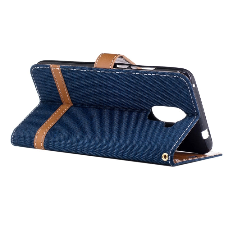 For Huawei Y7 Denim Texture Leather Case with Holder & Card Slots & Wallet & Lanyard