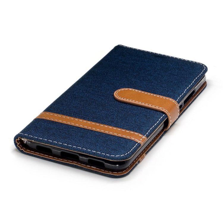 For Huawei Y7 Denim Texture Leather Case with Holder & Card Slots & Wallet & Lanyard