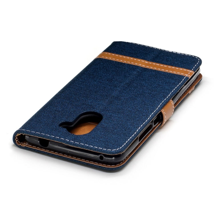 For Huawei Y7 Denim Texture Leather Case with Holder & Card Slots & Wallet & Lanyard