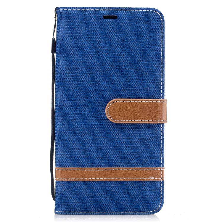 For Huawei Y7 Denim Texture Leather Case with Holder & Card Slots & Wallet & Lanyard