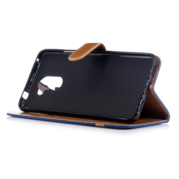 For Huawei Y7 Denim Texture Leather Case with Holder & Card Slots & Wallet & Lanyard