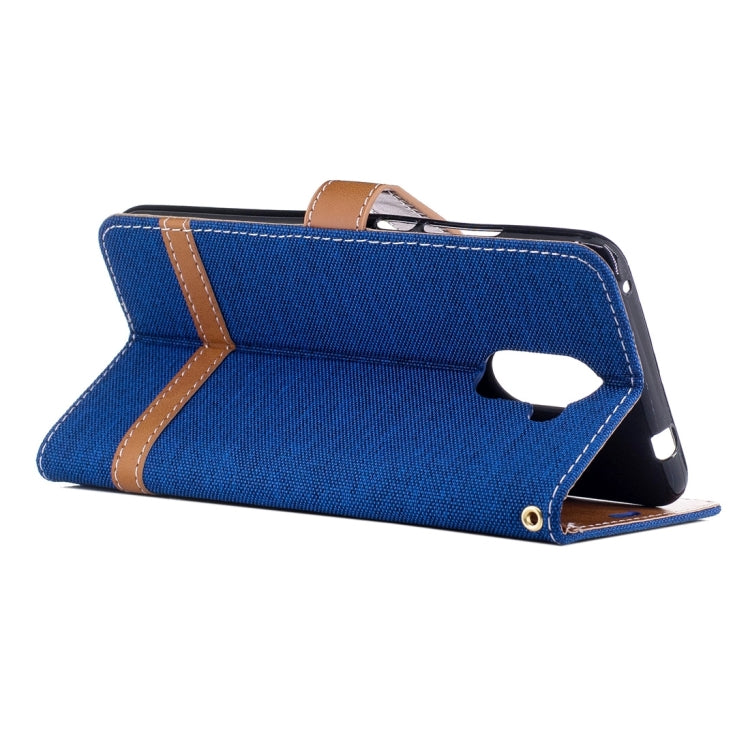 For Huawei Y7 Denim Texture Leather Case with Holder & Card Slots & Wallet & Lanyard