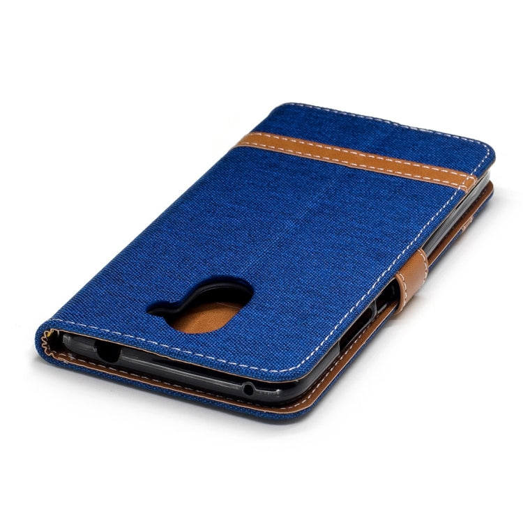 For Huawei Y7 Denim Texture Leather Case with Holder & Card Slots & Wallet & Lanyard