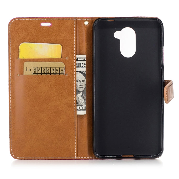 For Huawei Y7 Denim Texture Leather Case with Holder & Card Slots & Wallet & Lanyard