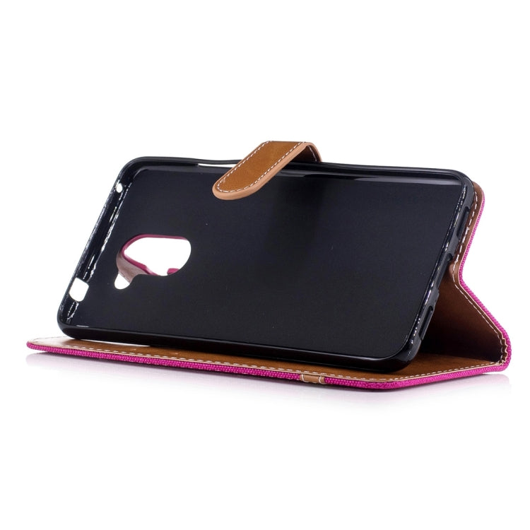 For Huawei Y7 Denim Texture Leather Case with Holder & Card Slots & Wallet & Lanyard