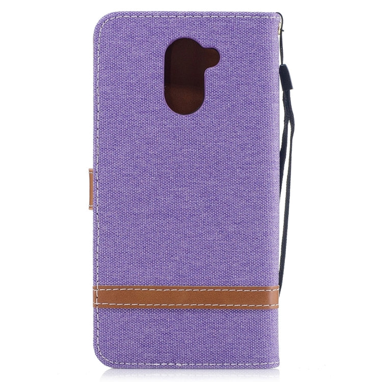 For Huawei Y7 Denim Texture Leather Case with Holder & Card Slots & Wallet & Lanyard