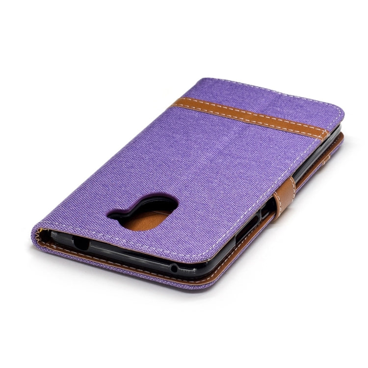 For Huawei Y7 Denim Texture Leather Case with Holder & Card Slots & Wallet & Lanyard