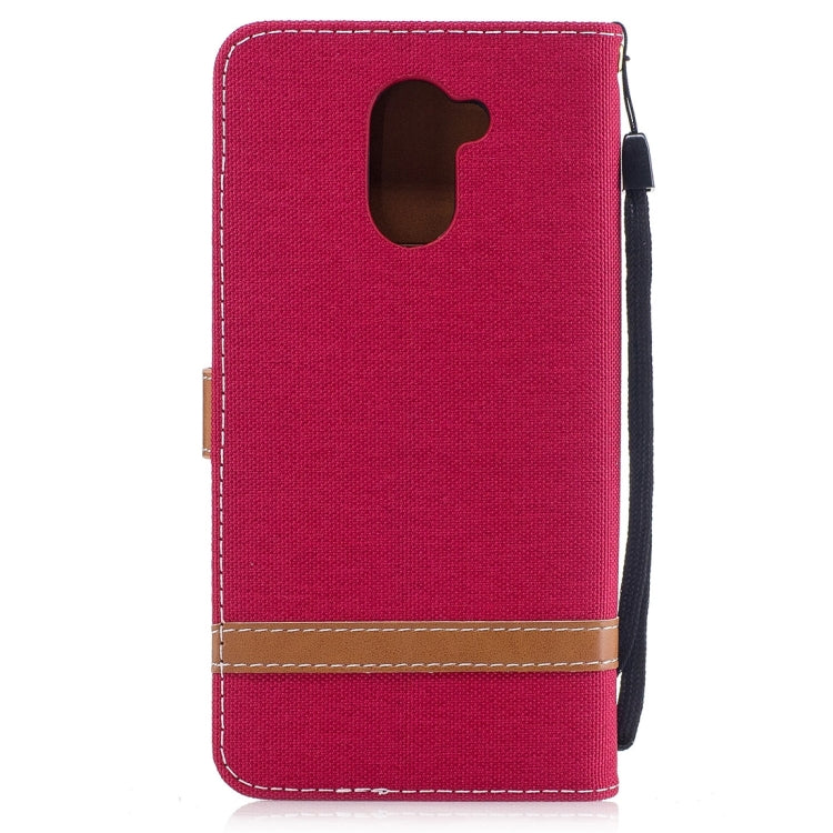 For Huawei Y7 Denim Texture Leather Case with Holder & Card Slots & Wallet & Lanyard