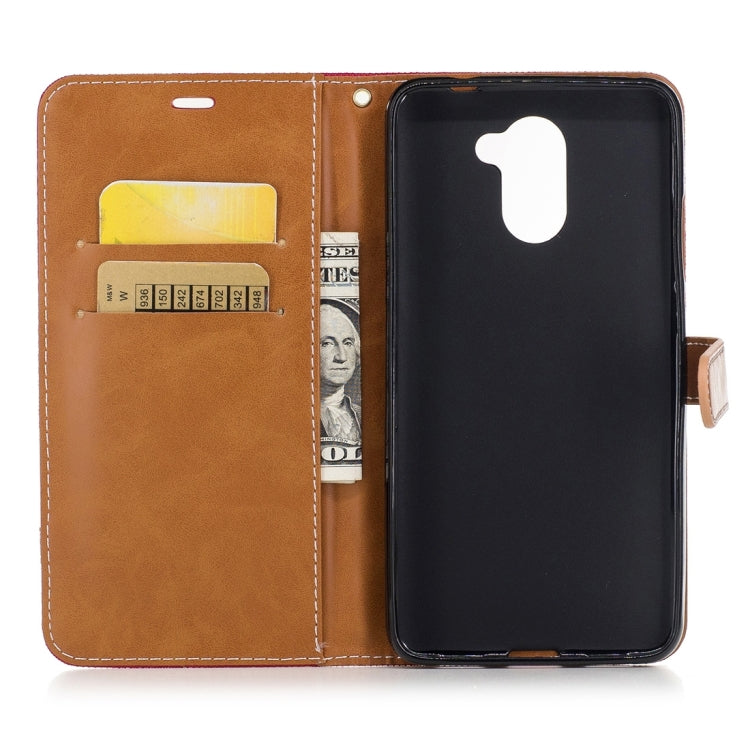 For Huawei Y7 Denim Texture Leather Case with Holder & Card Slots & Wallet & Lanyard