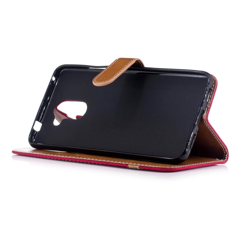 For Huawei Y7 Denim Texture Leather Case with Holder & Card Slots & Wallet & Lanyard