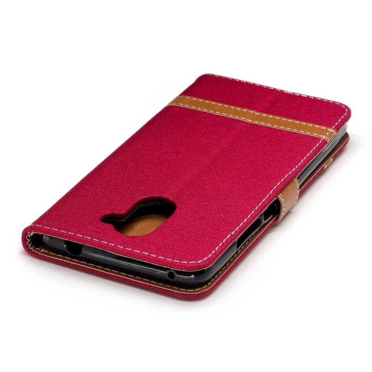 For Huawei Y7 Denim Texture Leather Case with Holder & Card Slots & Wallet & Lanyard