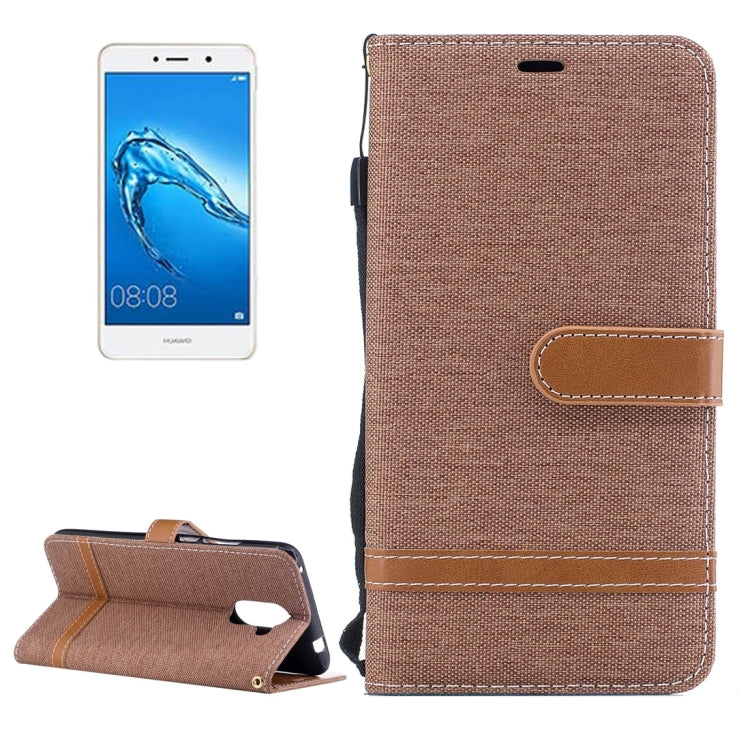 For Huawei Y7 Denim Texture Leather Case with Holder & Card Slots & Wallet & Lanyard