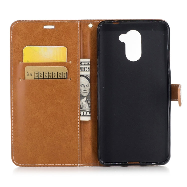 For Huawei Y7 Denim Texture Leather Case with Holder & Card Slots & Wallet & Lanyard