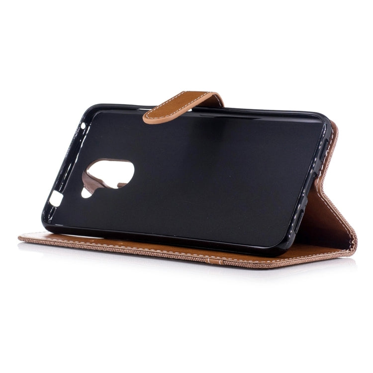 For Huawei Y7 Denim Texture Leather Case with Holder & Card Slots & Wallet & Lanyard