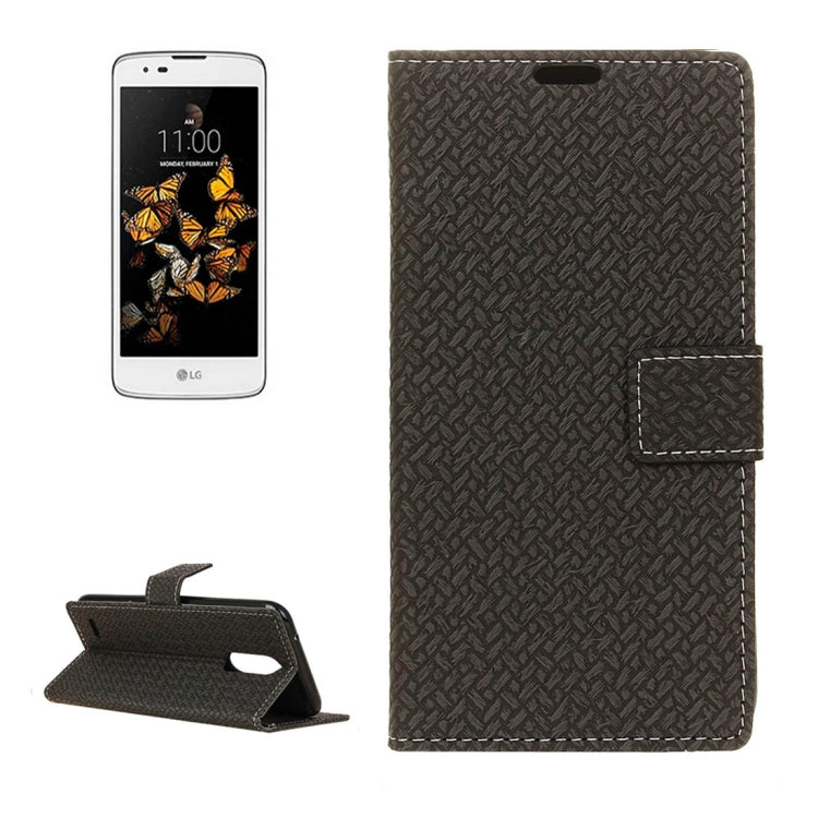 For LG K8 (2017) (EU Version) Knit Texture Horizontal Flip Leather Case with Holder & Card Slots & Wallet & Photo Frame