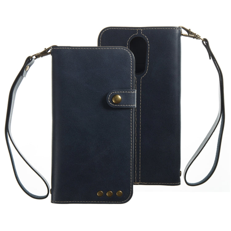 For LG K4 2017 (EU Version) Retro Crazy Horse Texture Horizontal Flip PU Leather Case with Card Slots & Wallet & Hand Strap