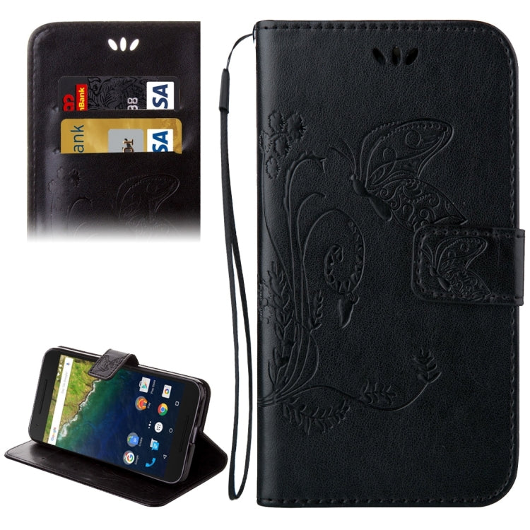 For Google Nexus 6P Crazy Horse Texture Printing Horizontal Flip Leather Case with Holder & Card Slots & Wallet & Lanyard