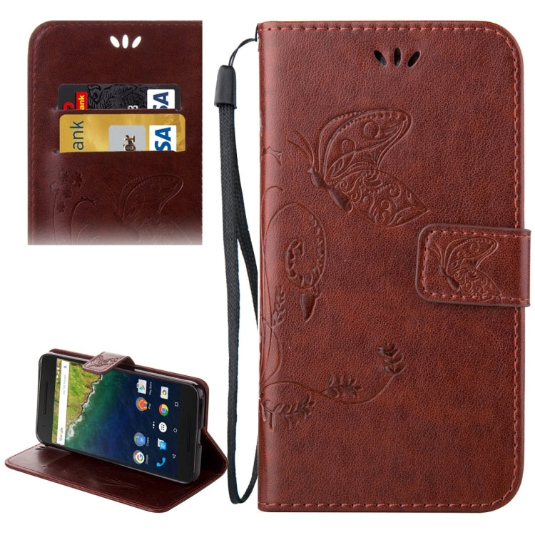 For Google Nexus 6P Crazy Horse Texture Printing Horizontal Flip Leather Case with Holder & Card Slots & Wallet & Lanyard