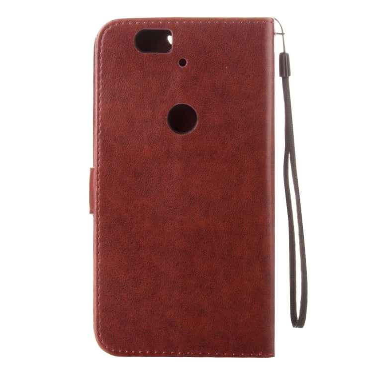 For Google Nexus 6P Crazy Horse Texture Printing Horizontal Flip Leather Case with Holder & Card Slots & Wallet & Lanyard
