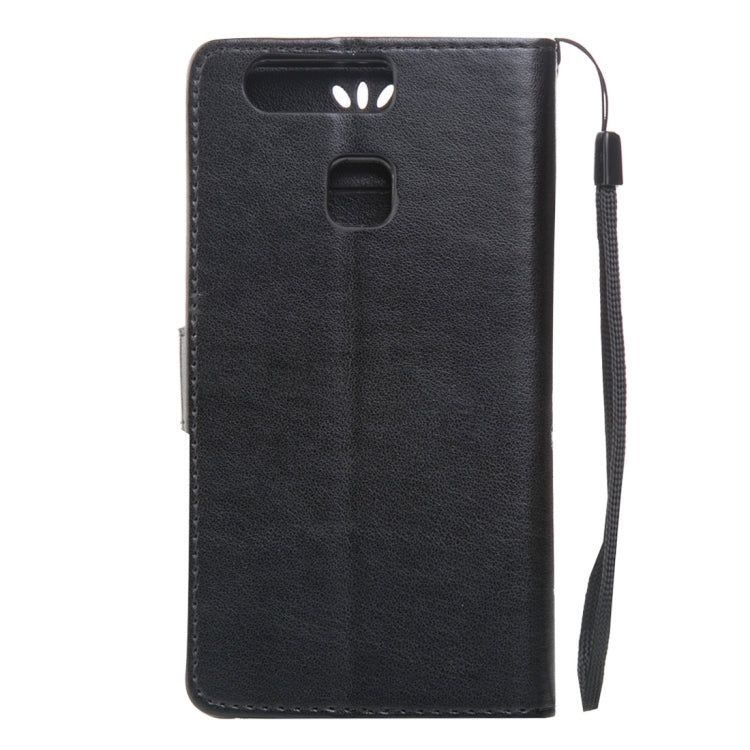 For Huawei P9 Crazy Horse Texture Printing Horizontal Flip Leather Case with Holder & Card Slots & Wallet & Lanyard