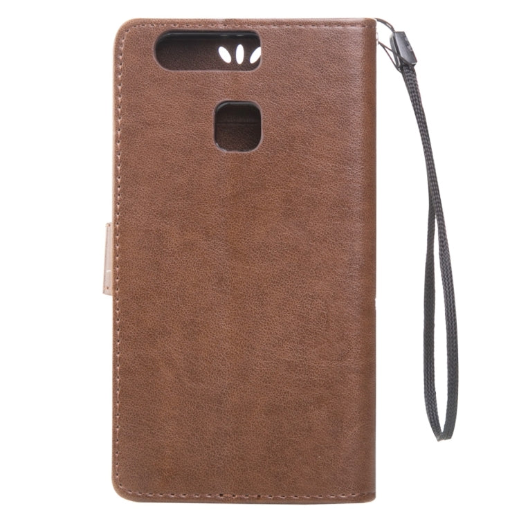 For Huawei P9 Crazy Horse Texture Printing Horizontal Flip Leather Case with Holder & Card Slots & Wallet & Lanyard