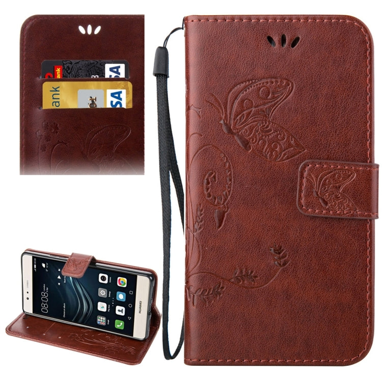 For Huawei P9 Lite Crazy Horse Texture Printing Horizontal Flip Leather Case with Holder & Card Slots & Wallet & Lanyard