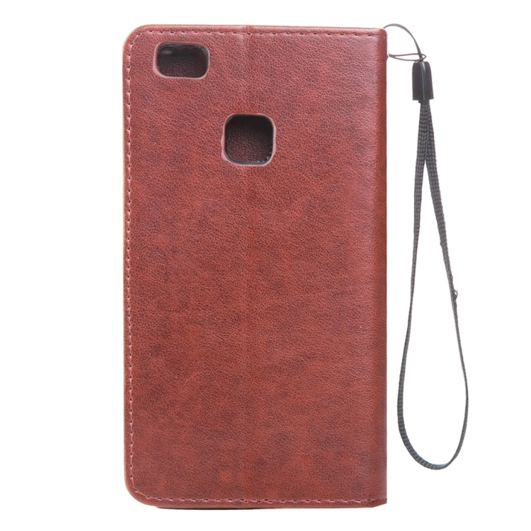 For Huawei P9 Lite Crazy Horse Texture Printing Horizontal Flip Leather Case with Holder & Card Slots & Wallet & Lanyard