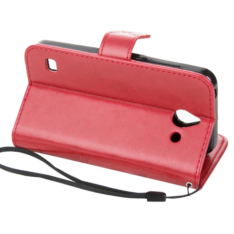 For Huawei Ascend Y550 Crazy Horse Texture Printing Horizontal Flip Leather Case with Holder & Card Slots & Wallet & Lanyard