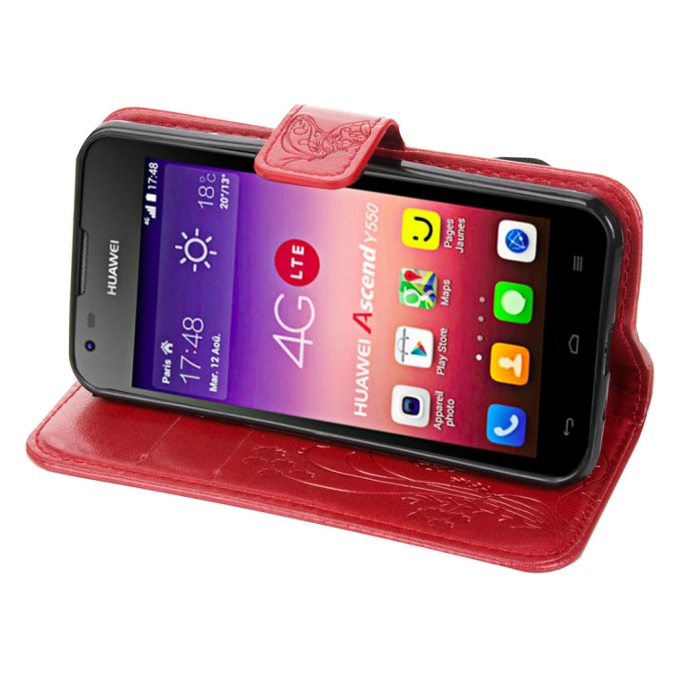 For Huawei Ascend Y550 Crazy Horse Texture Printing Horizontal Flip Leather Case with Holder & Card Slots & Wallet & Lanyard