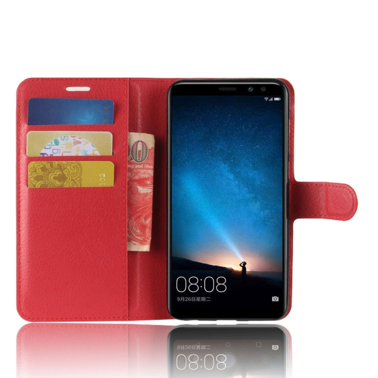 For Huawei Mate 10 Lite Litchi Texture PU + TPU Horizontal Flip Leather Case with Holder & Card Slots & Wallet