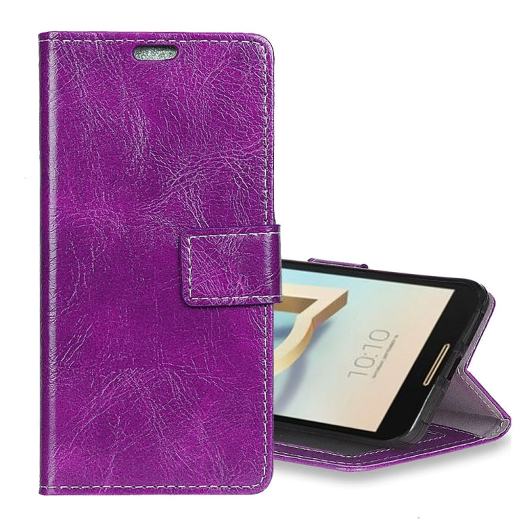 Alcatel A7 Retro Crazy Horse Texture Horizontal Flip Leather Case with Holder & Card Slots & Wallet & Photo Frame