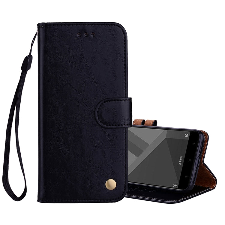 For Xiaomi Redmi 4X Business Style Oil Wax Texture Horizontal Flip Leather Case with Holder & Card Slots & Wallet
