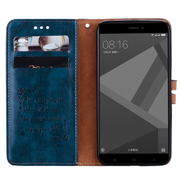 For Xiaomi Redmi 4X Business Style Oil Wax Texture Horizontal Flip Leather Case with Holder & Card Slots & Wallet