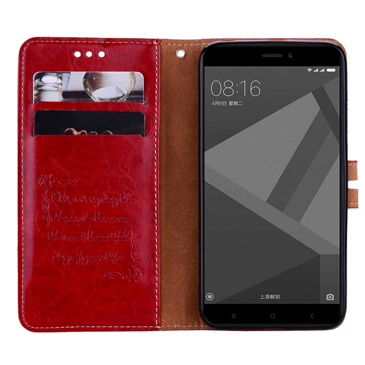 For Xiaomi Redmi 4X Business Style Oil Wax Texture Horizontal Flip Leather Case with Holder & Card Slots & Wallet