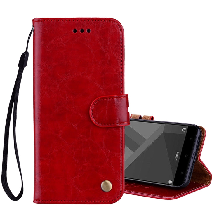 For Xiaomi Redmi 4X Business Style Oil Wax Texture Horizontal Flip Leather Case with Holder & Card Slots & Wallet