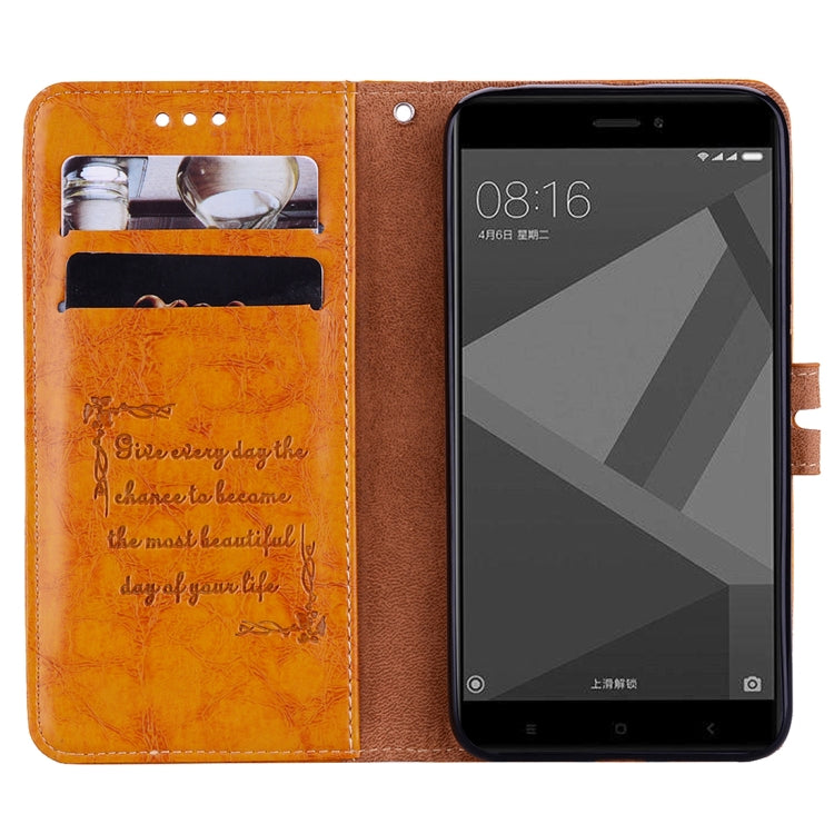For Xiaomi Redmi 4X Business Style Oil Wax Texture Horizontal Flip Leather Case with Holder & Card Slots & Wallet